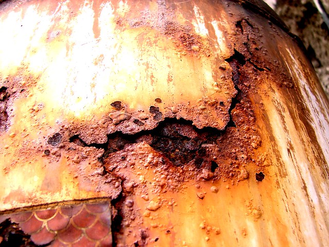 calentador oxidado